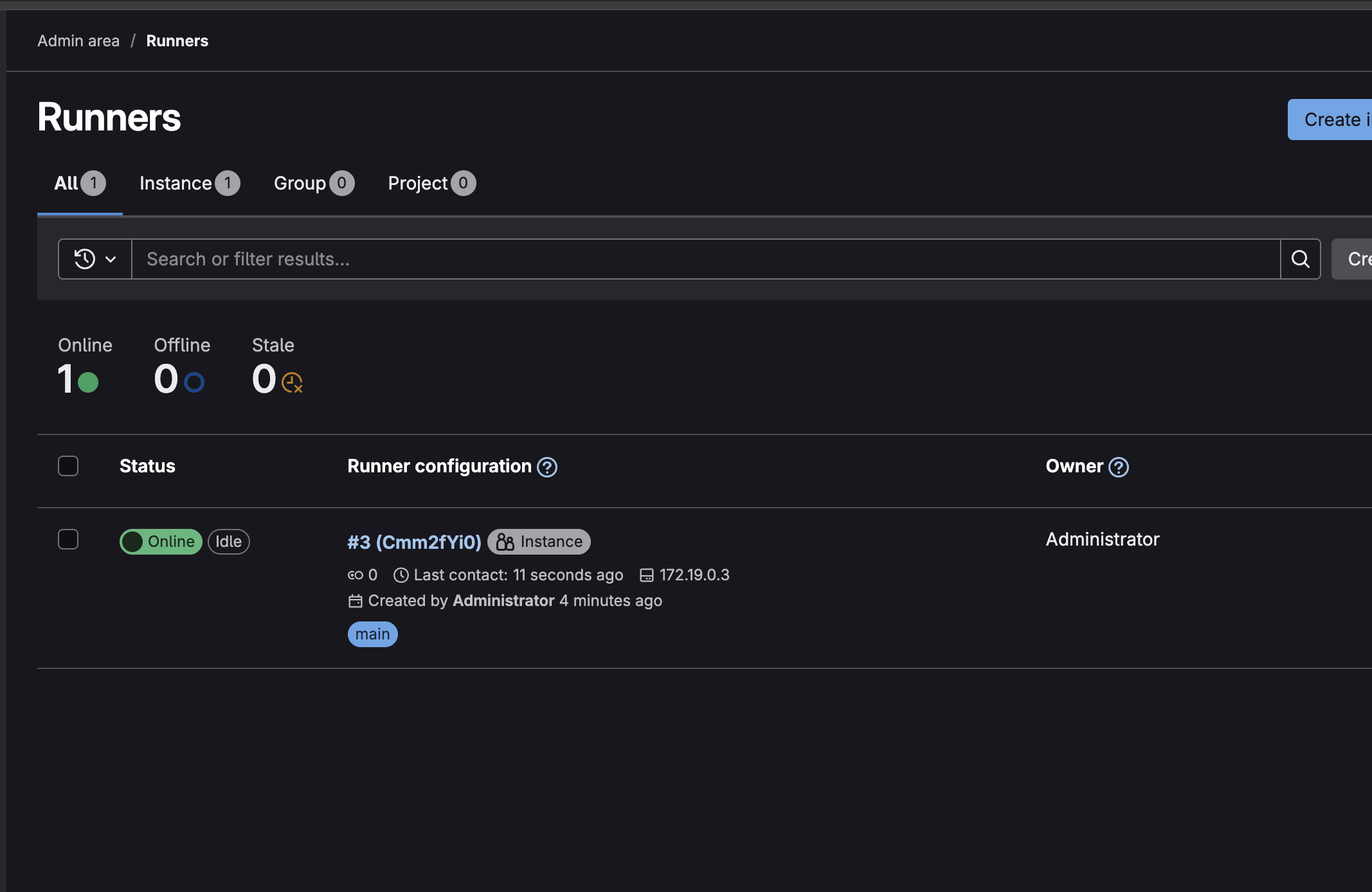Gitlab runner online